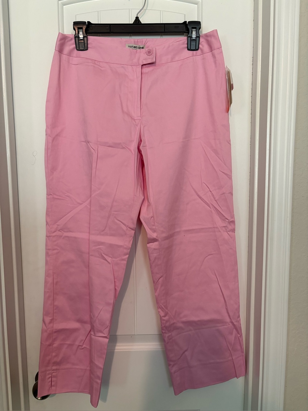 Notations Light Pink Cropped Straight-Leg Pants